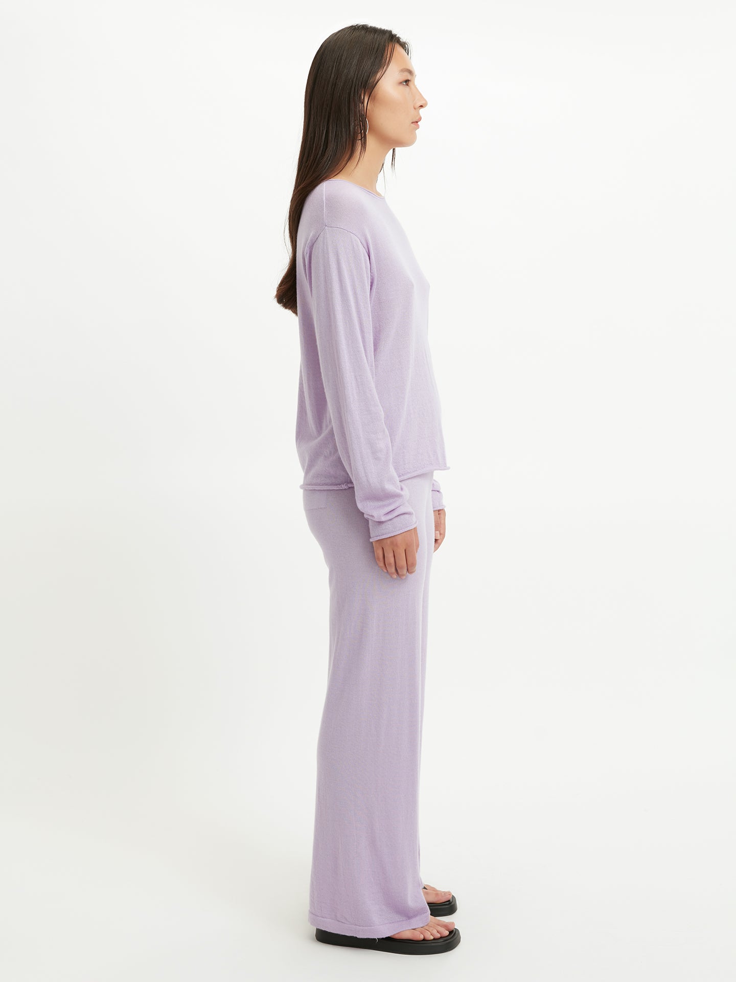 Silk Cashmere Boat Neck Sweater Orchid Bloom -Gobi Cashmere