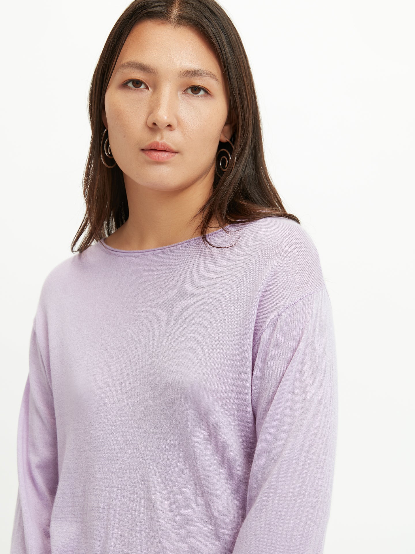 Silk Cashmere Boat Neck Sweater Orchid Bloom -Gobi Cashmere
