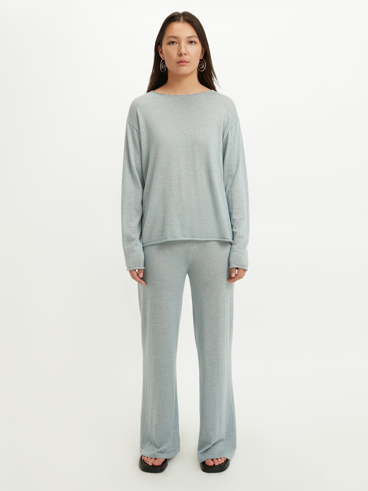 Silk Cashmere Boat Neck Sweater Abyss - Gobi Cashmere