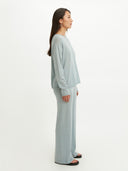Women's Silk Cashmere Boat Neck Sweater Green - Gobi Cashmere #color_abyss
