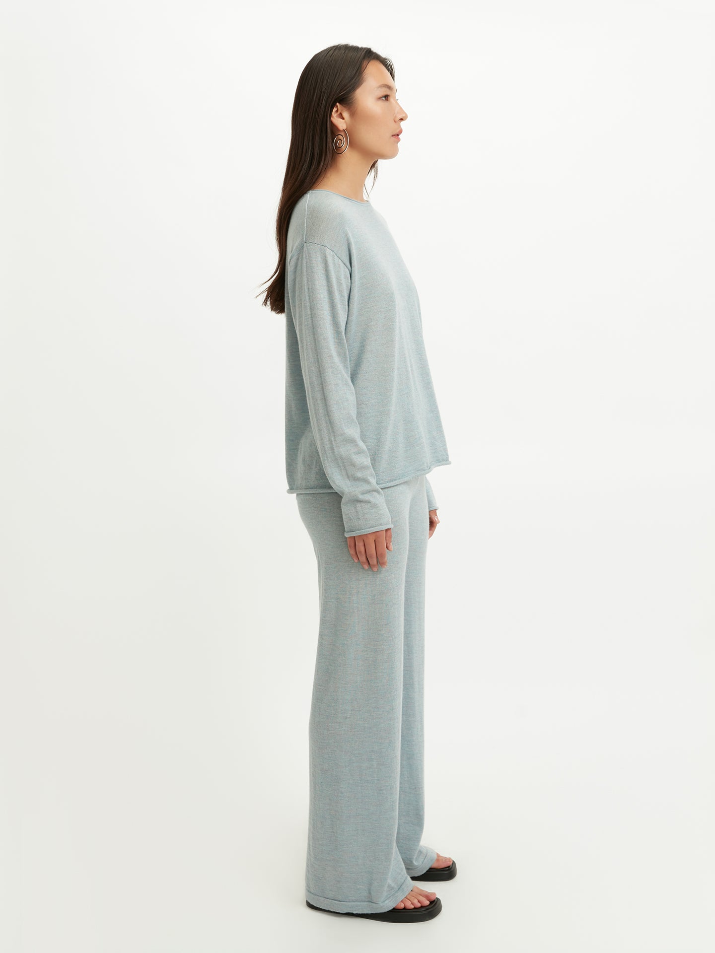 Silk Cashmere Boat Neck Sweater Abyss - Gobi Cashmere