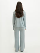 Women's Silk Cashmere Boat Neck Sweater Green - Gobi Cashmere #color_abyss