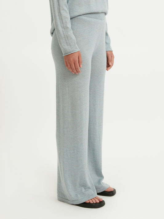 Women's Silk Cashmere Wide Leg Pants Abyss - Gobi Cashmere