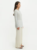 Women's Silk Cashmere Boat Neck Ice Flow - Gobi Cashmere #color_ice-flow