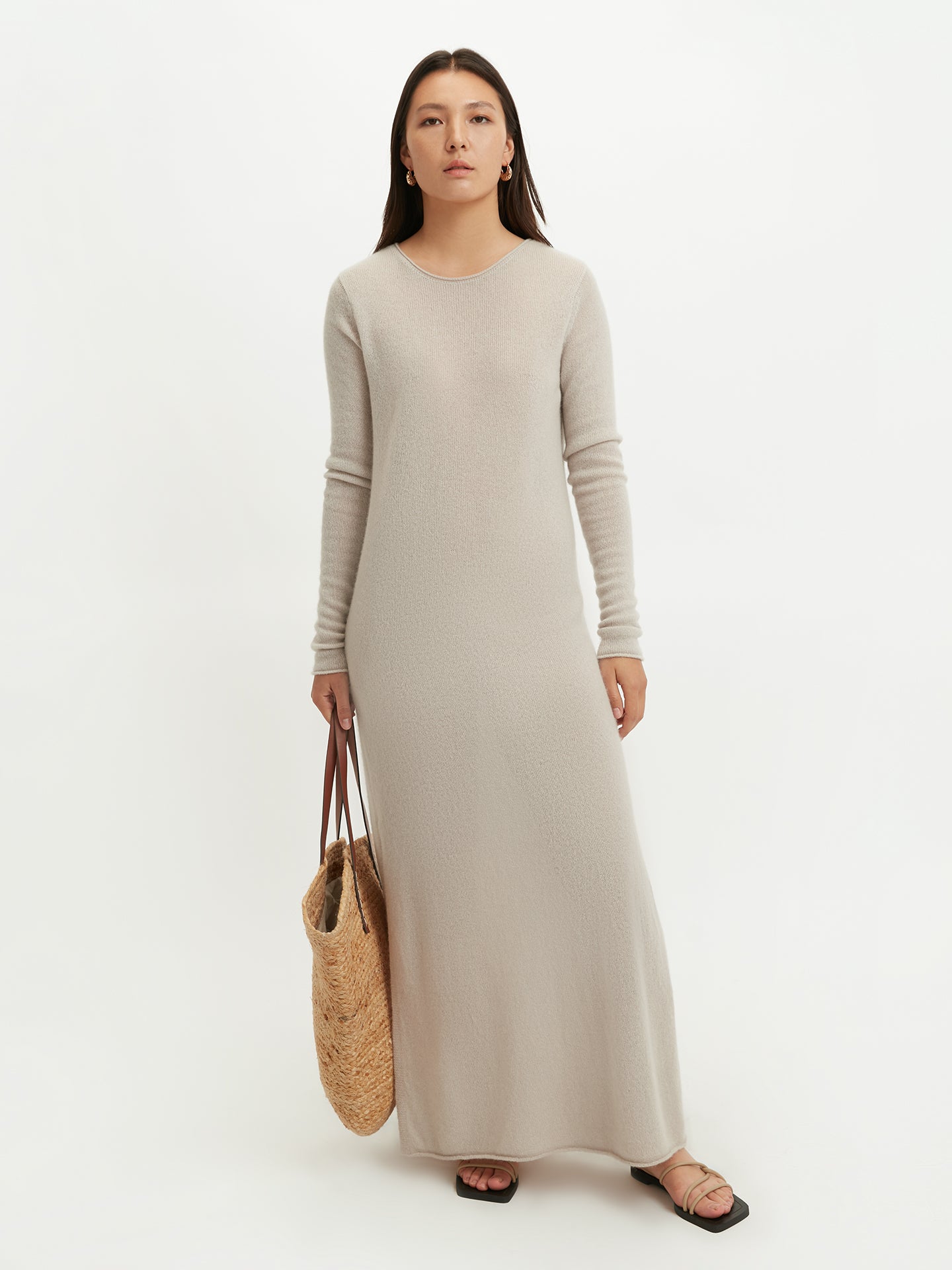 Women's Cashmere Lightweight Dress Grey - Gobi Cashmere