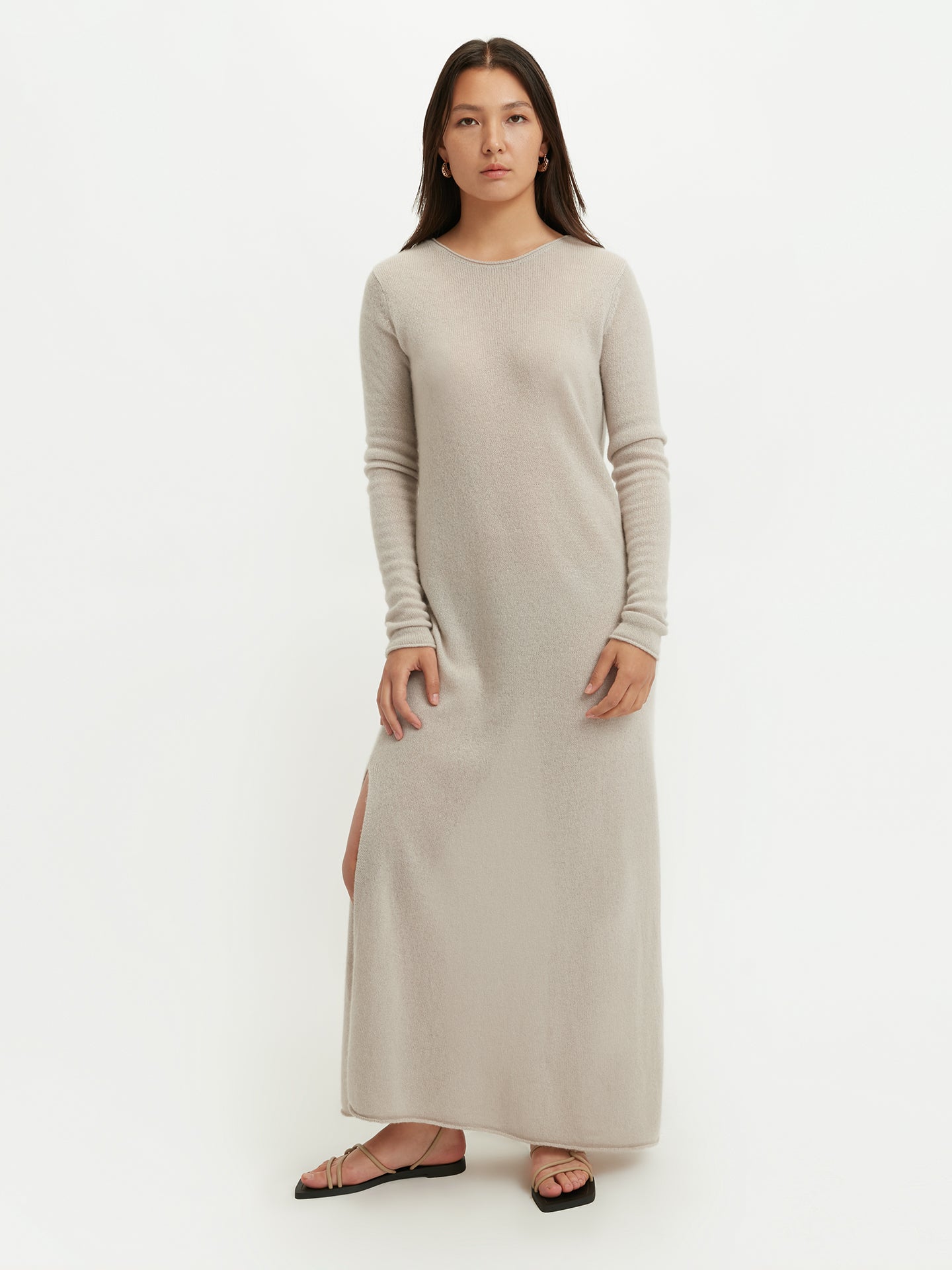 Women's Cashmere Lightweight Dress Grey - Gobi Cashmere