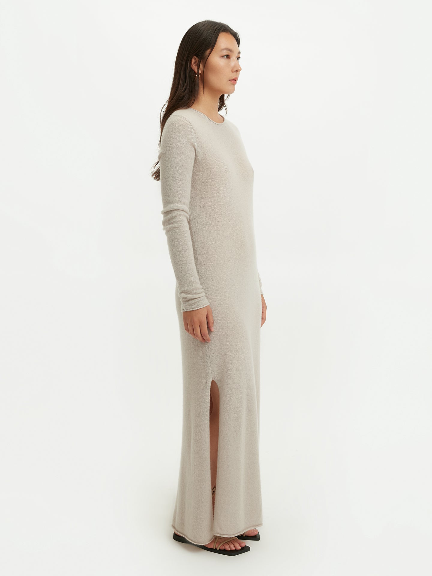 Women's Cashmere Lightweight Dress Grey - Gobi Cashmere