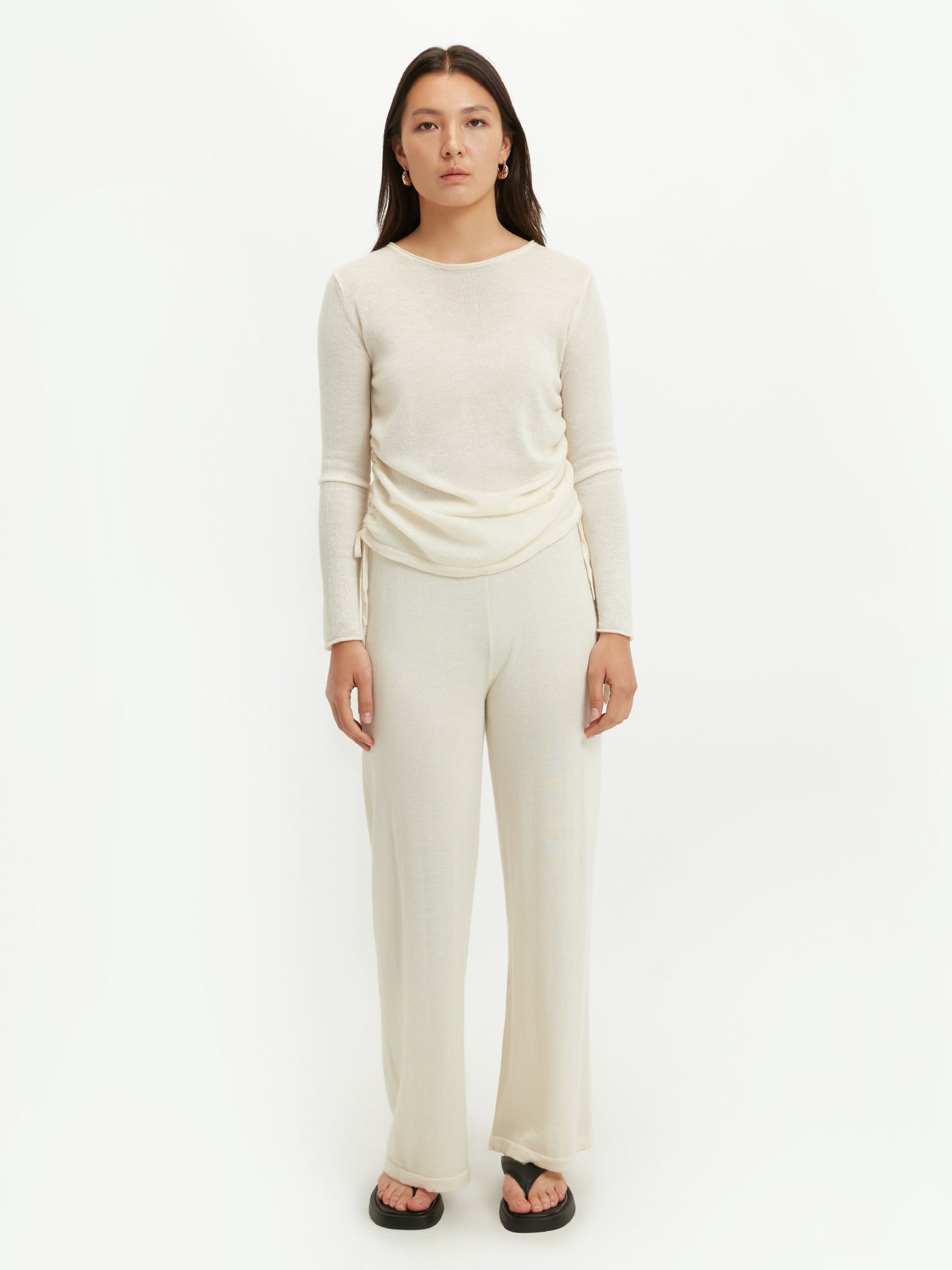 Women's Silk Cashmere Boat Neck Marshmallow - Gobi Cashmere