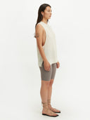 Women's Silk Cashmere Ajour Knitted Top White - Gobi Cashmere #color_marshmallow
