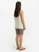 Women's Silk Cashmere Ajour Knitted Top White - Gobi Cashmere #color_marshmallow