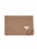 Brown blanket with a brand logo on a white background | GOBI UK #color_taupe