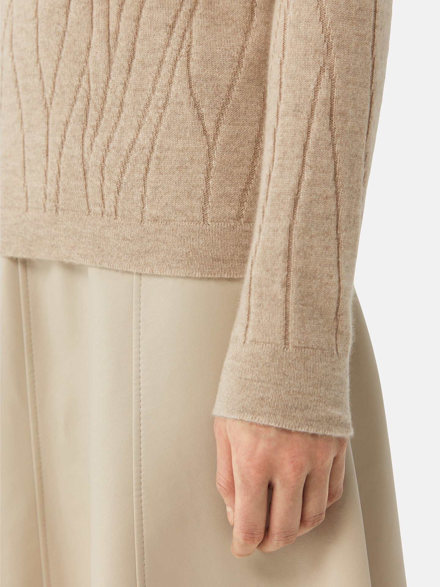 Organic Colour Cashmere Crewneck Jumper Taupe | GOBI Cashmere