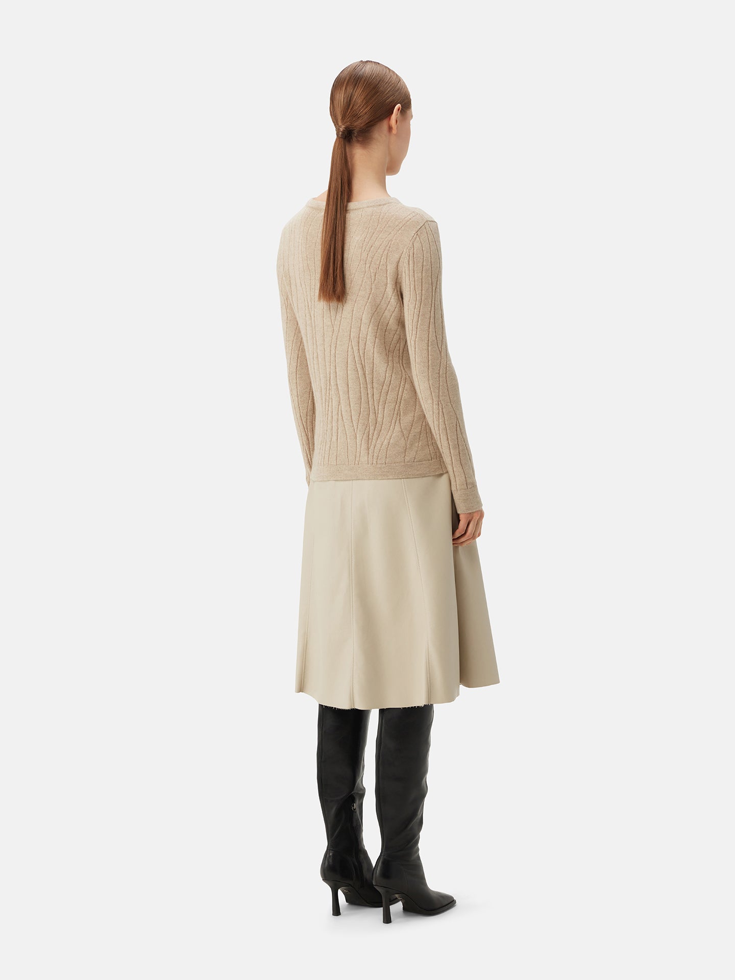 Organic Colour Cashmere Crewneck Jumper Taupe | GOBI Cashmere