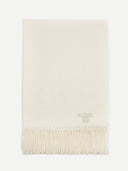 Unisex Cashmere Oversized Woven Scarf White - Gobi Cashmere #color_white