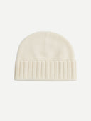 Cashmere Rib Knit Hat /Unisex/ White - Gobi Cashmere