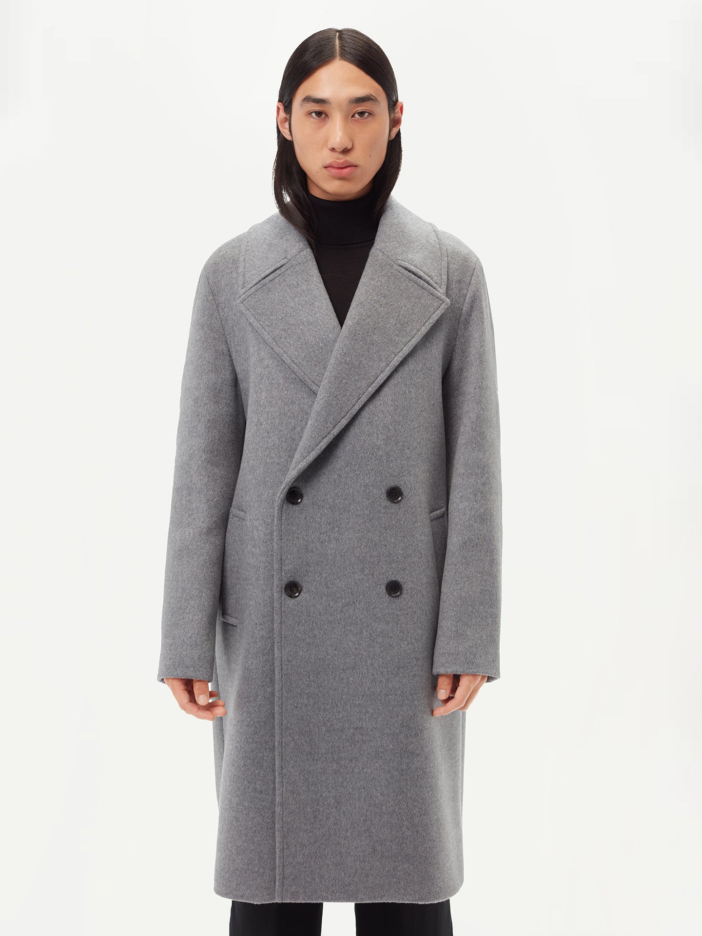 GOBI Double-Breasted Men’s Cashmere Coat Dim Gray - Giorgio Spina Collection