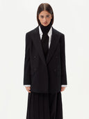 Women's Double-Breasted Cashmere Blazer Grey - GOBI Country-Chic Collection #color_charcoal
