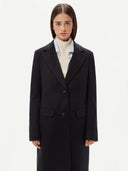 Italian Designer Giorgio Spina's GOBI Women's Black Cashmere Coat #color_black