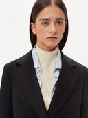 Italian Designer Giorgio Spina's GOBI Women's Black Cashmere Coat #color_black