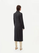Women's Cashmere Peak Lapel Long Coat Grey - Gobi Cashmere #color_charcoal