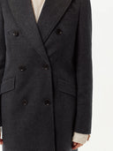 Women's Cashmere Peak Lapel Long Coat Grey - Gobi Cashmere #color_charcoal