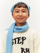 Unisex Cashmere Beanie for Kids Azure Blue - Gobi Cashmere #color_lichen-blue