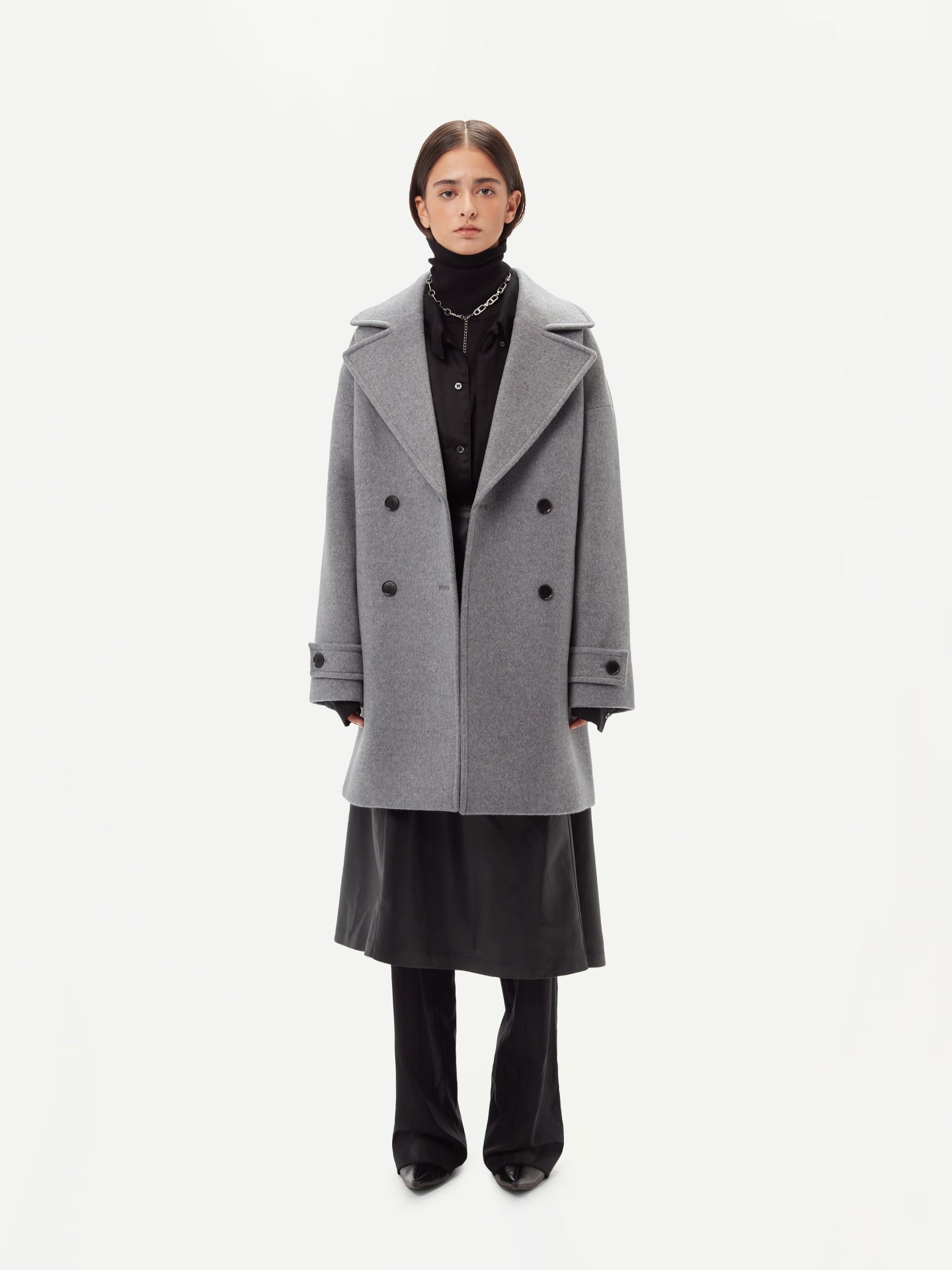 Women's GOBI Cashmere Peacoat Dim Gray - Exclusive Giorgio Spina Collection - Gobi Cashmere