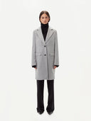 Women's Cashmere Coat with Notched Lapel Vapor Blue - Gobi Cashmere #color_vapor-blue