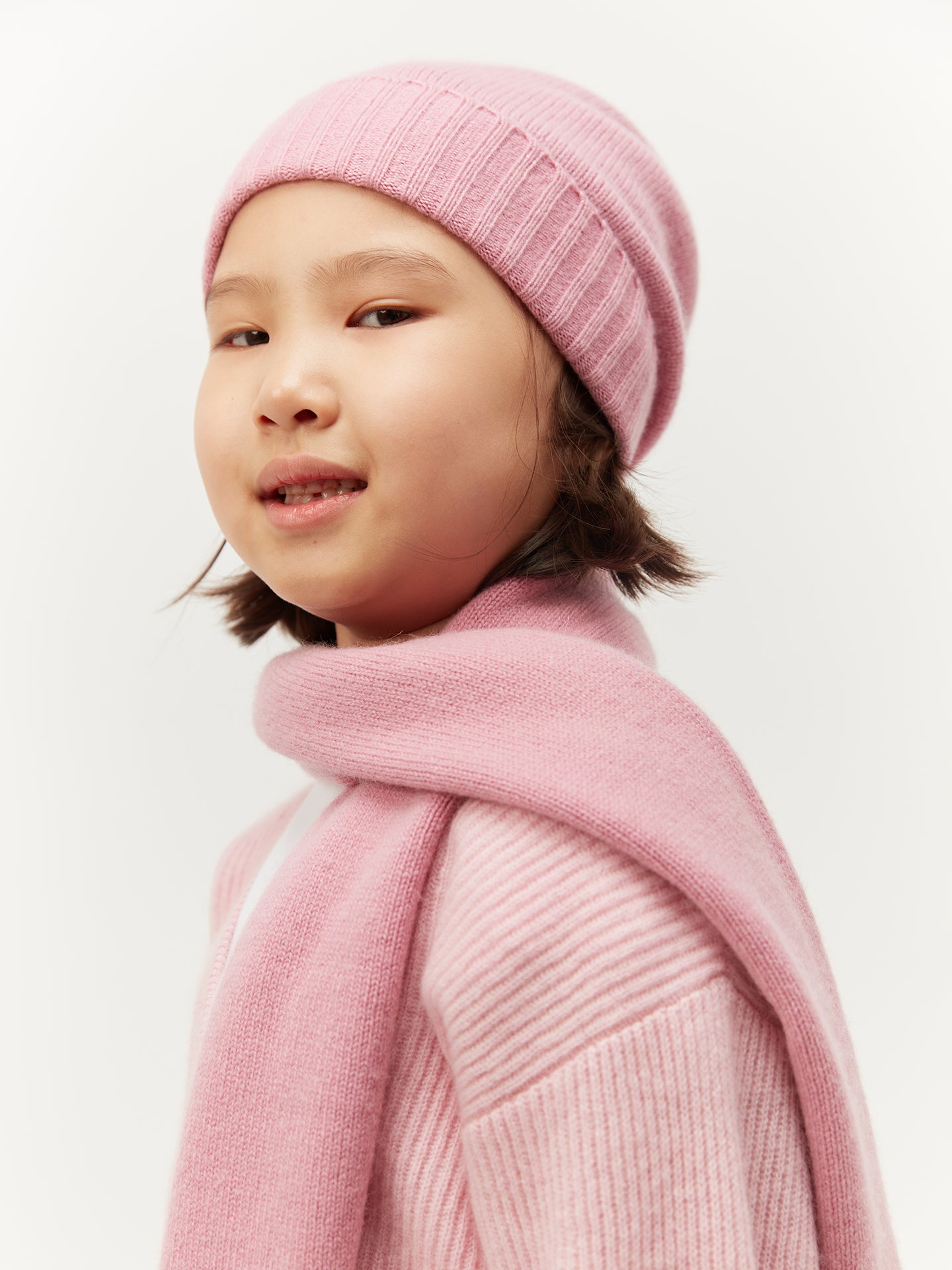 Unisex Cashmere Kids Knitted Scarf Pink - Gobi Cashmere