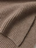 Organic Colour Cashmere Fisherman Knit Scarf Taupe - Gobi Cashmere #color_taupe