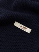 Unisex Cashmere Fisherman Knit Scarf Navy - Gobi Cashmere