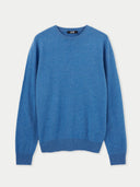 Men's Cashmere Crew Neck Sweater Blue - Gobi Cashmere #color_blue