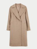 Women's Cashmere Notch Lapel Coat Taupe - Gobi Cashmere #color_taupe