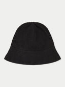 A black wide-brim cashmere hat. #color_black