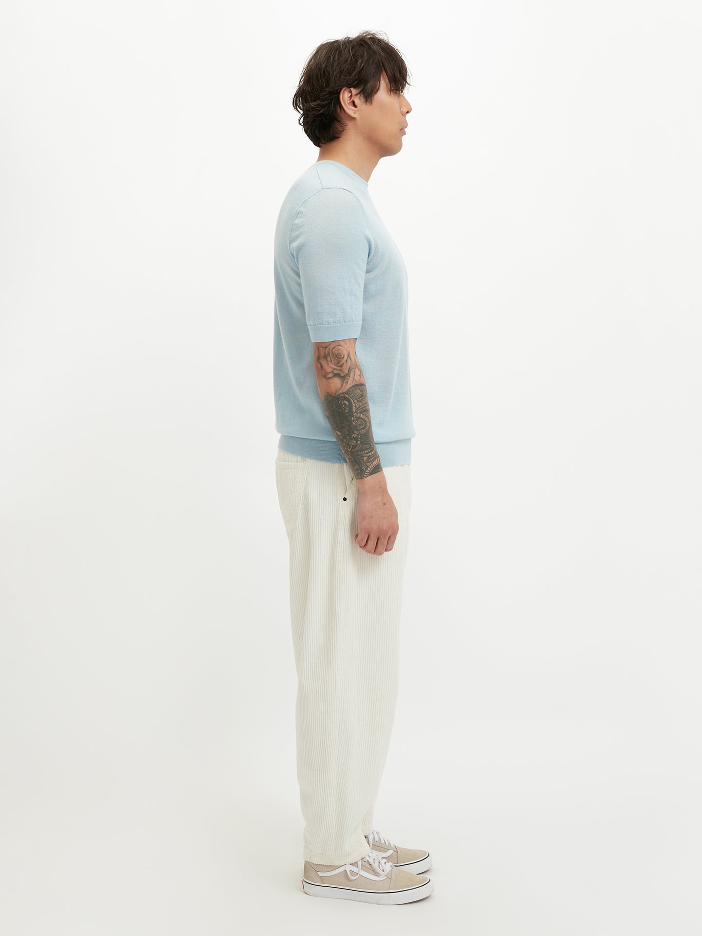 Silk Cashmere Casual T-shirt Cerulean - Gobi Cashmere