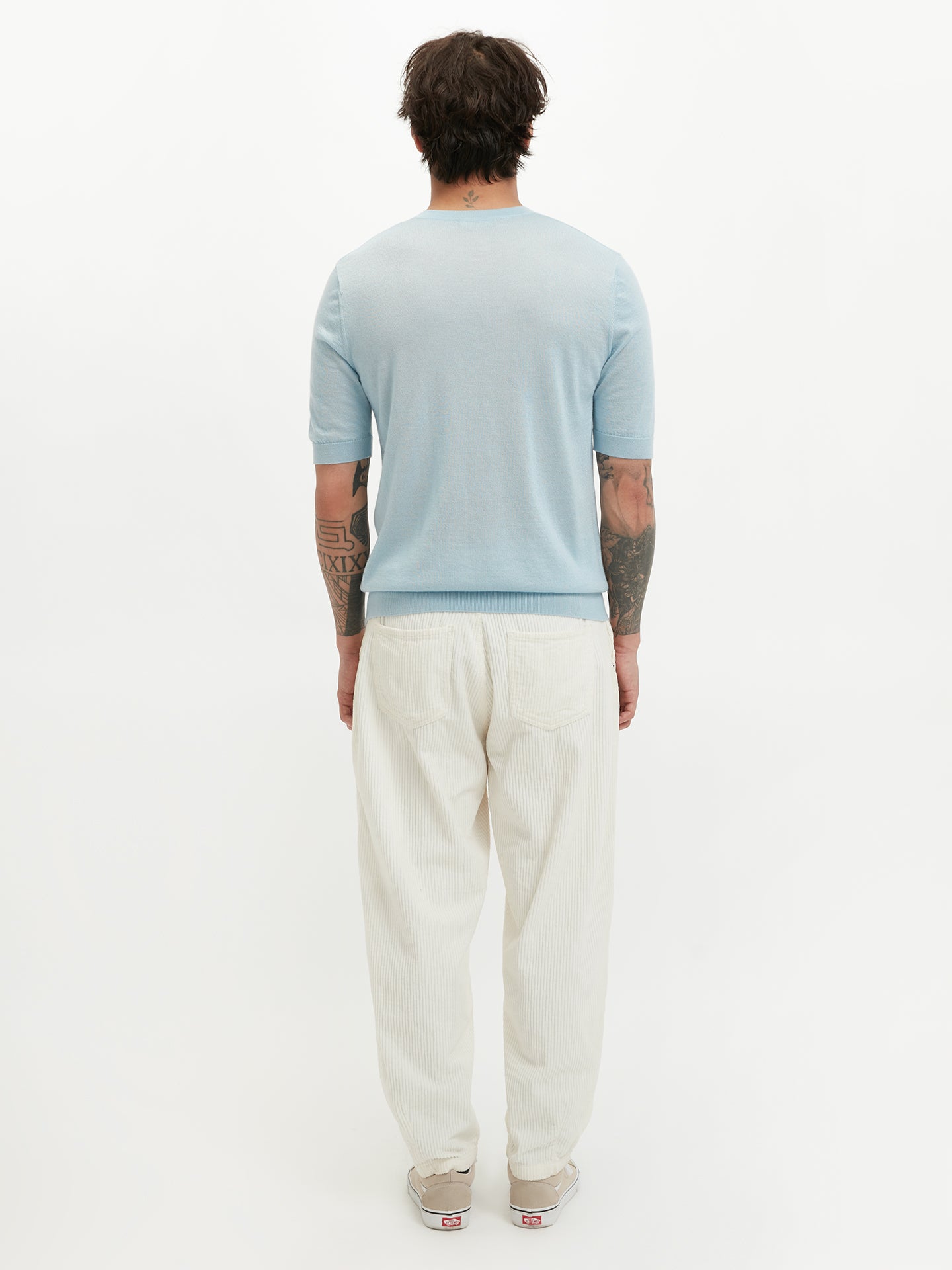 Silk Cashmere Casual T-shirt Cerulean - Gobi Cashmere