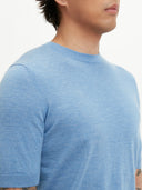 Silk Cashmere Casual T-shirt Blue - Gobi Cashmere #color_blue