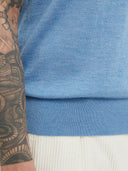 Silk Cashmere Casual T-shirt Blue - Gobi Cashmere #color_blue