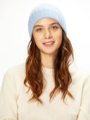 Unisex Cashmere Rib Knit Hat Light Blue - Gobi Cashmere #color_muted-blue