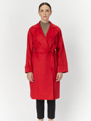 Women's Cashmere Notch Lapel Coat Red - Gobi Cashmere #color_red