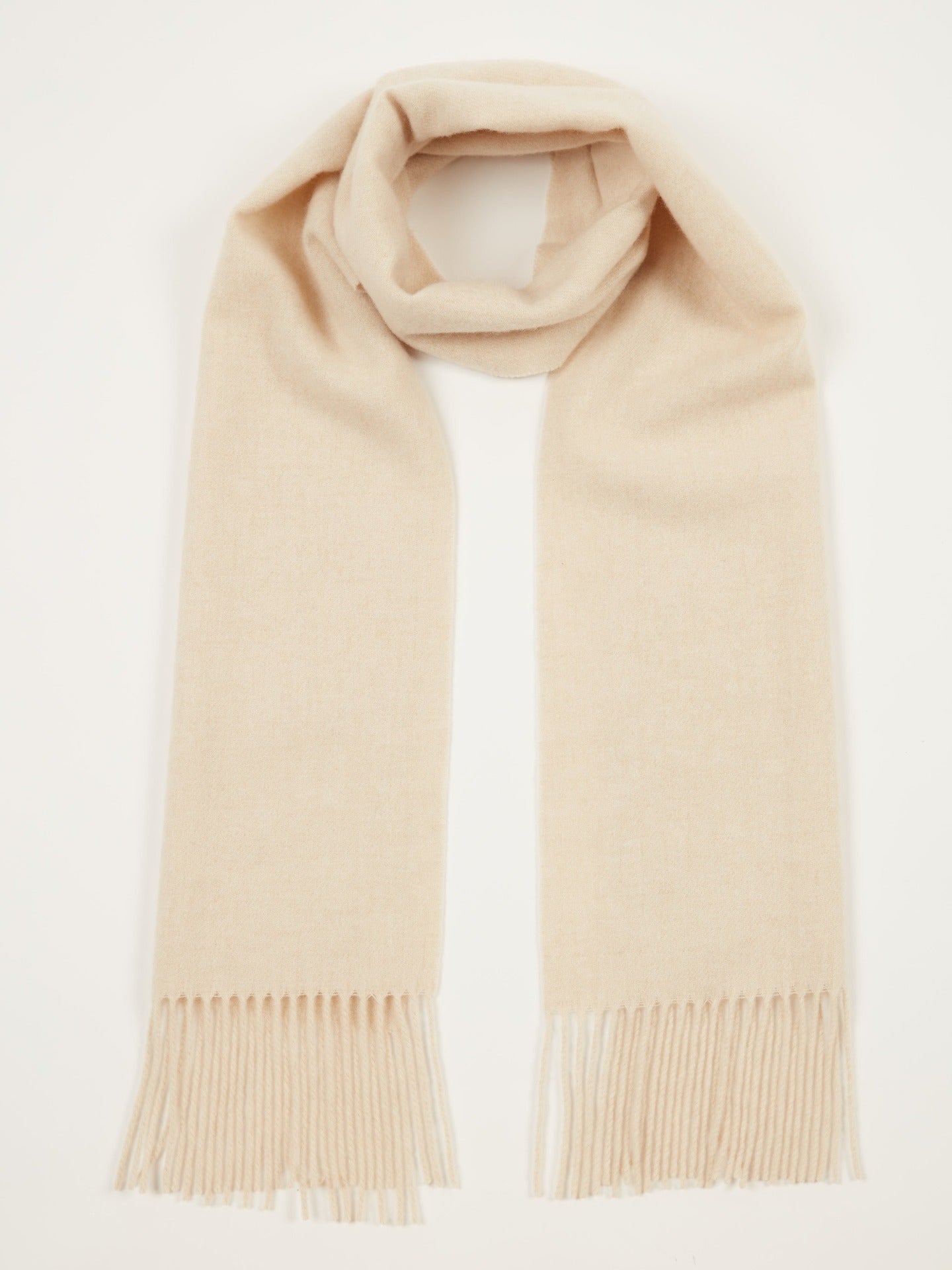 Unisex Cashmere Fringed Scarf Beige - Gobi Cashmere