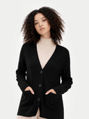 Relaxed-Fit Cashmere Cardigan Black - Gobi Cashmere