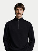 Essential Half-Zip Cashmere Jumper Black - Gobi Cashmere