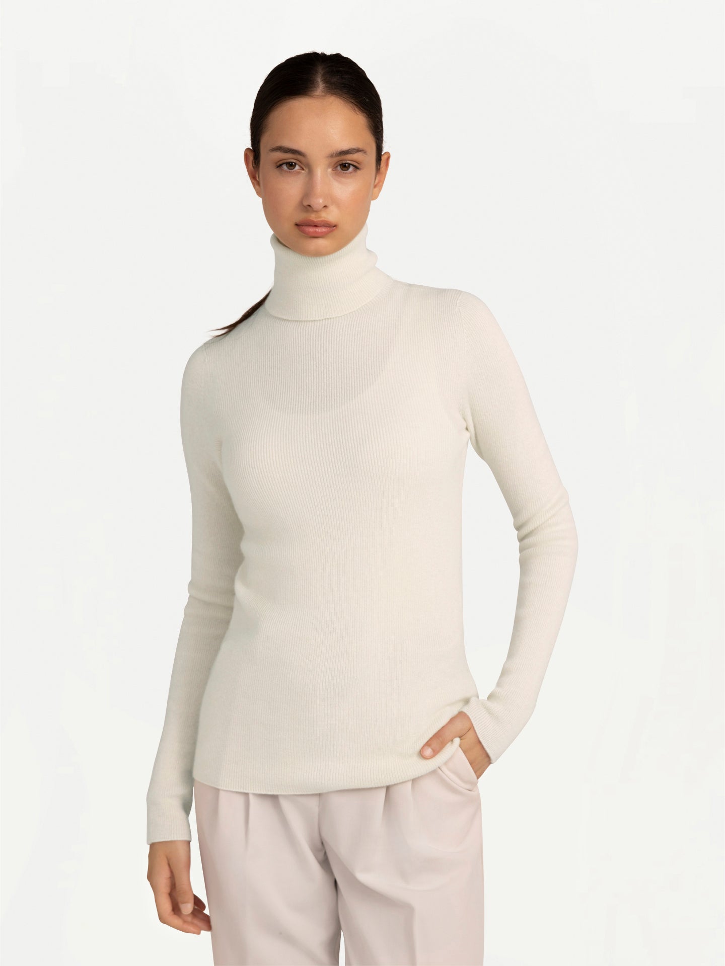 Organic Colour High-Neck Cashmere Turtleneck