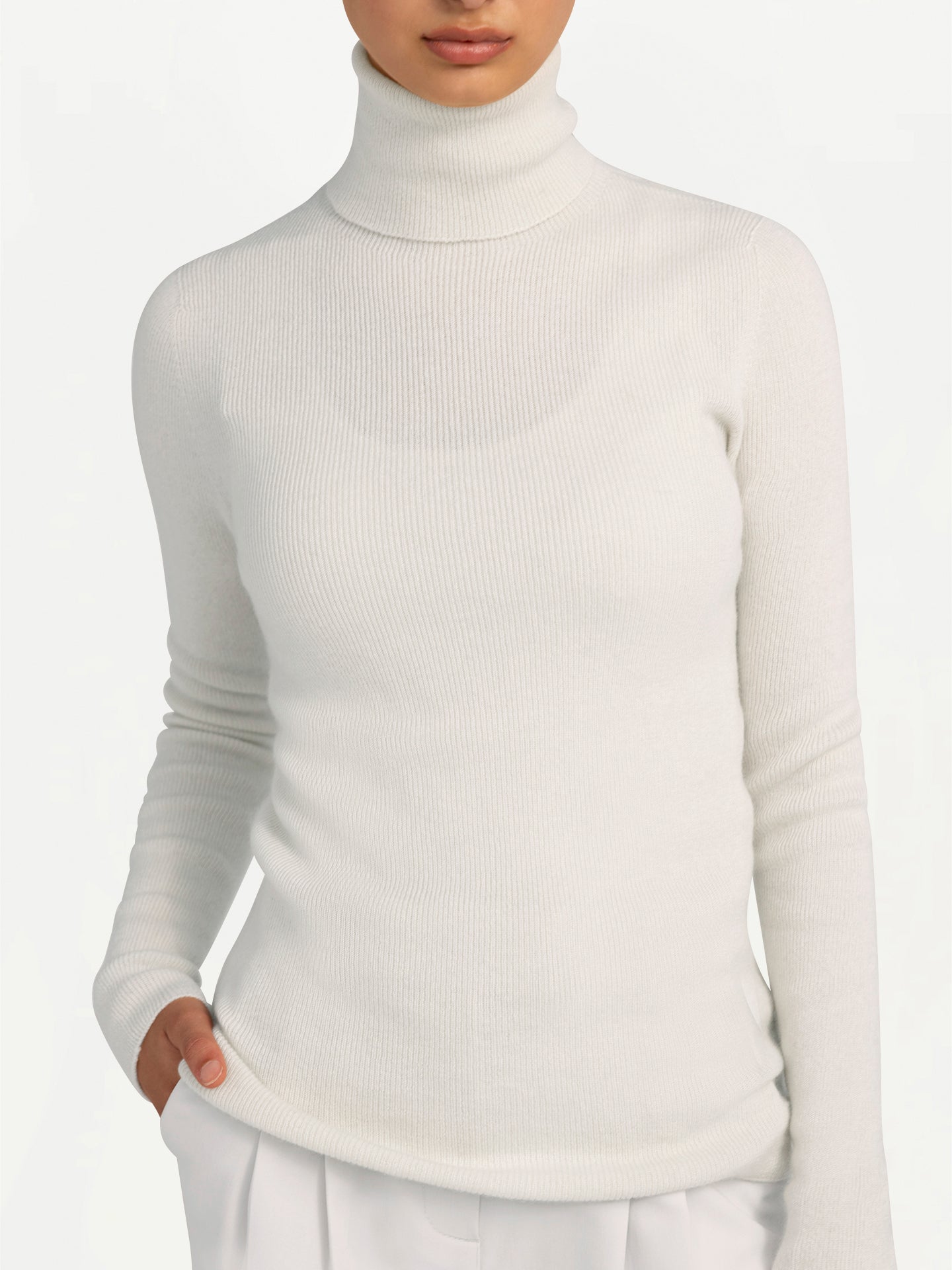 Organic Colour High-Neck Cashmere Turtleneck