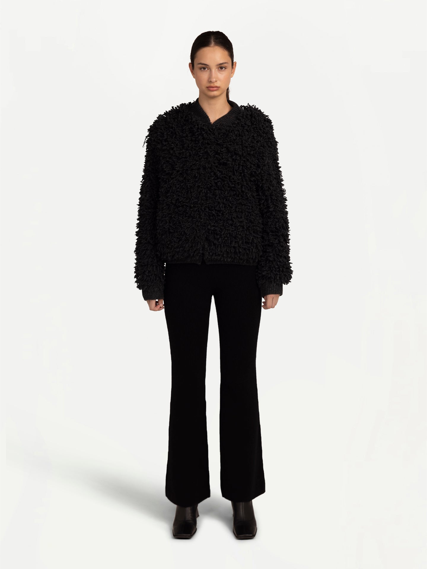 Cashmere Ribbed-Knit Trousers Black - Gobi Cashmere