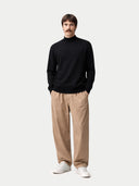 Timeless Mock Neck Cashmere Jumper Black - Gobi Cashmere