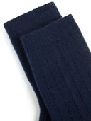 Unisex Cashmere Rib Knit Socks Navy - Gobi Cashmere #color_navy