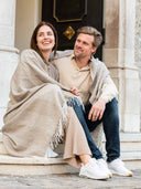 Unisex Cashmere Super Soft Throw Taupe - Gobi Cashmere #color_off-white