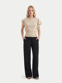 Cashmere Asymmetrical Top Beige - Gobi Cashmere